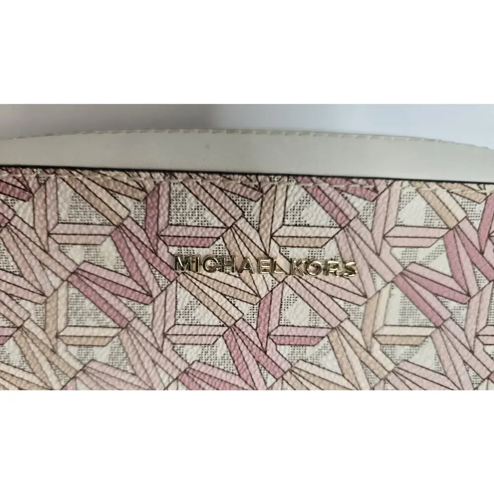 Michael Kors Jet Set Medium Logo Smokey Rose Multi Camera Crossbody Bag - New
